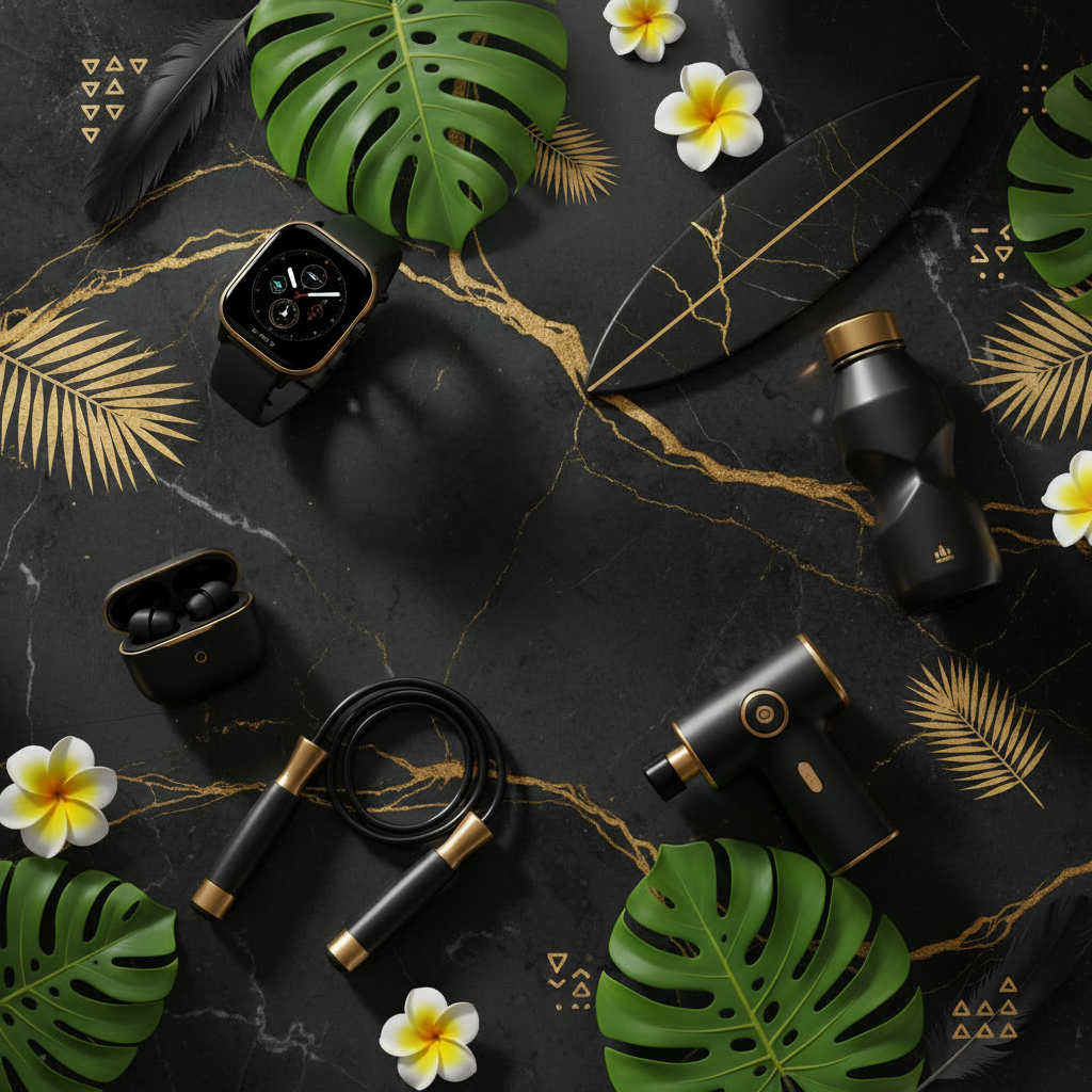 SPORT+ avec fleurs et feuilles tropicales