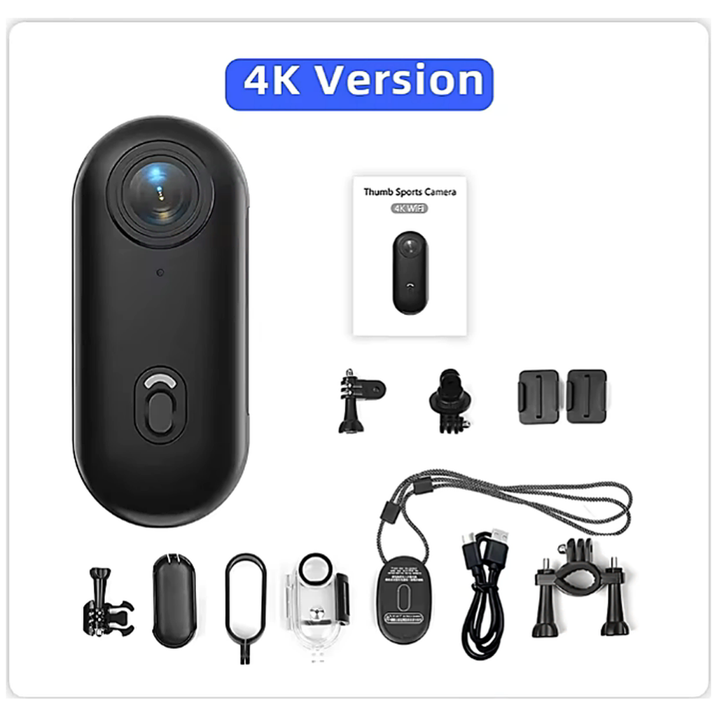 Mini Caméra d'Action 4K — Étanche 30 m, Carte 64 Go Incluse