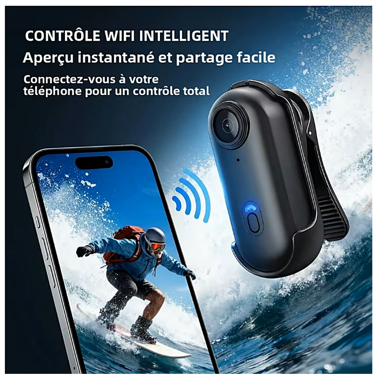 Mini Caméra d'Action 4K — Étanche 30 m, Carte 64 Go Incluse
