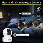 Caméra Surveillance WiFi 2K — 360° Bébé, Animaux, Vision Nocturne
