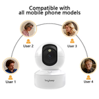 Caméra Surveillance WiFi 2K — 360° Bébé, Animaux, Vision Nocturne