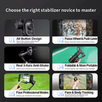 Stabilisateur Smartphone 3 Axes — Suivi Auto et Trépied