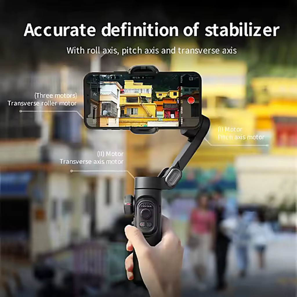 Stabilisateur Smartphone 3 Axes — Suivi Auto et Trépied