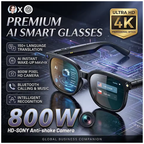 Lunettes Connectées 4K — Caméra 8 MP et Traduction